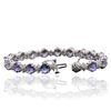 Image 6 : 14KT White Gold 12.41ctw Tanzanite and Diamond Bracelet