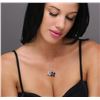 Image 5 : 14KT White Gold 4.80ctw Sapphire and Diamond Pendant With Chain