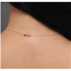 Image 6 : 14KT White Gold 4.80ctw Sapphire and Diamond Pendant With Chain