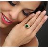 Image 1 : 14KT Yellow Gold 1.90ct Emerald and Diamond Ring