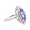 Image 2 : 14KT White Gold 1.88ct Tanzanite and Diamond Ring