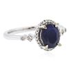 Image 2 : 14KT White Gold 1.75ct Sapphire and Diamond Ring