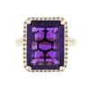Image 3 : 14KT Yellow Gold 10.27ct Amethyst and Diamond Ring