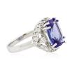 Image 4 : 14KT White Gold 4.55ct Tanzanite and Diamond Ring