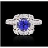 Image 3 : 14KT White Gold 1.41ct Tanzanite and Diamond Ring