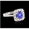 Image 4 : 14KT White Gold 1.41ct Tanzanite and Diamond Ring