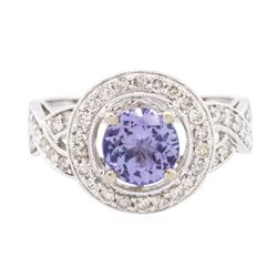 14KT White Gold 1.47ct Tanzanite and Diamond Ring