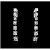 Image 3 : 14KT White Gold 0.80ctw Diamond Earrings