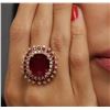 Image 5 : 14KT Yellow Gold 14.11ctw Ruby and Diamond Ring