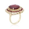Image 7 : 14KT Yellow Gold 14.11ctw Ruby and Diamond Ring