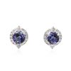 Image 1 : 14KT White Gold 2.44ctw Tanzanite and Diamond Earrings