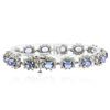 Image 4 : 14KT White Gold 9.20ctw Tanzanite and Diamond Bracelet
