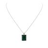 Image 3 : 14KT White Gold 18.73ct Emerald and Diamond Pendant With Chain