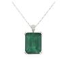 Image 4 : 14KT White Gold 18.73ct Emerald and Diamond Pendant With Chain