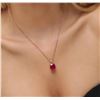 Image 1 : 14KT Rose Gold 8.12ct Ruby and Diamond Pendant With Chain
