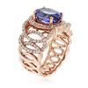 Image 6 : 14KT Rose Gold 3.74ct Tanzanite and Diamond Ring