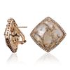 Image 2 : 14KT Rose Gold 2.41ctw Mother of Pearl and Diamond Earrings