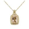 Image 4 : 14KT Two-Tone Gold 2.02ct Morganite and Diamond Pendant With Chain