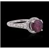 Image 4 : 18KT White Gold 1.63ct Ruby and Diamond Ring