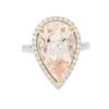Image 3 : 14KT Two-Tone Gold 8.86ct Morganite and Diamond Ring