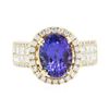 Image 1 : 14KT Yellow Gold 2.34ct Tanzanite and Diamond Ring
