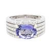 Image 1 : 14KT White Gold 2.75ct Tanzanite and Diamond Ring
