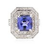 Image 3 : 14KT White Gold 4.29ct Tanzanite and Diamond Ring
