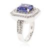 Image 5 : 14KT White Gold 4.29ct Tanzanite and Diamond Ring