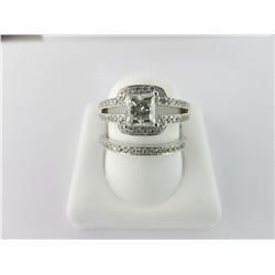133-17014:14K white gold diamond engagement ring