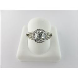 135-13970:14K white gold diamond engagement ring