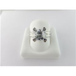 135-14076:14K white gold diamond engagement ring