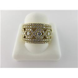 160-20345:18K yellow gold diamond ring