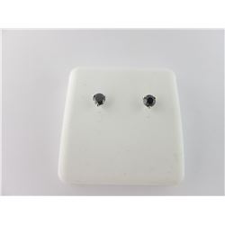 171-25713:10K white gold black diamond studs