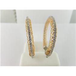 176-17487:14K white and rose gold hoop earrings