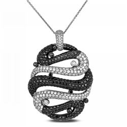 186-15654:18K white and black gold pendant