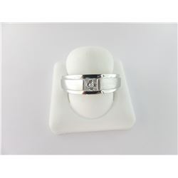 193-15964:14K white gold gents diamond band