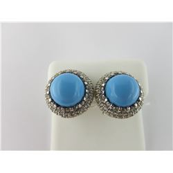 988-10149:14K white gold & diamond earrings