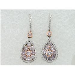 176-17022:18K white & rose gold pink earrings