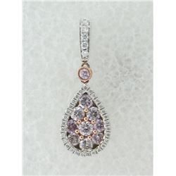 186-17177:18K white and rose gold pink pendant