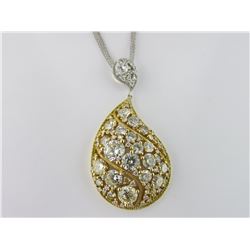 186-17945:18K white & yellow gold diamond pendant