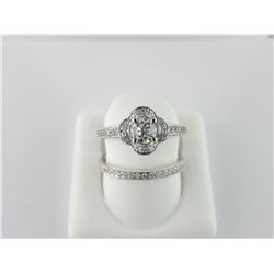 104-12285:14K white gold engagement ring