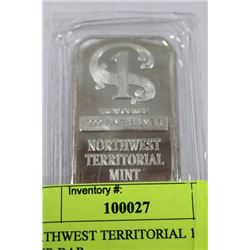 NORTHWEST TERRITORIAL 1OZ .999 SILVER BAR