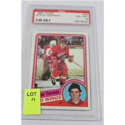 1984 TOPPS STEVE YZERMAN ROOKIE CARD PSA SCORED 8