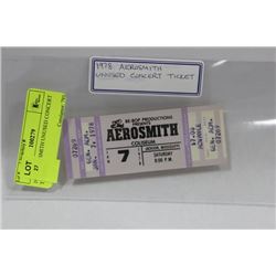 1978 AEROSMITH UNUSED CONCERT TICKET