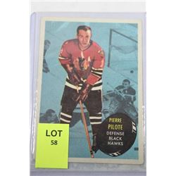 1961 PIERRE PILOTE HOCKEY CARD