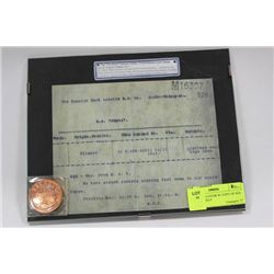 TITANIC SOUVENIR W/ COPY OF SOS SENT FOR HELP