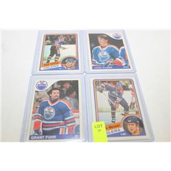 OILERS CARDS X4