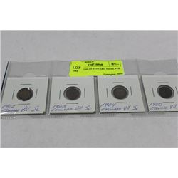 1902-03-04-05 EDWARD VII SILVER 5 CENTS X4