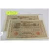 Image 1 : 1910 CONSEC S/N GERMAN 1000 MARK NOTES X2