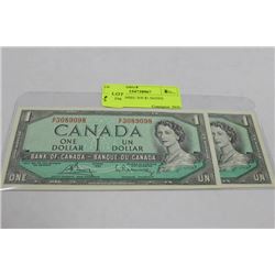 1954 CONSEC S/N $1 NOTES X2